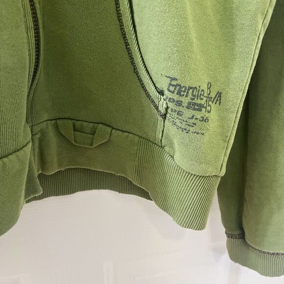 Energie B Corps 45 by Sixty Green Full Zip Hoodie Distressed Women's Size Small - Picture 11 of 16